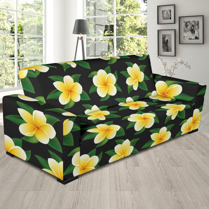 Plumeria Pattern Print Design A03 Sofa Slipcover