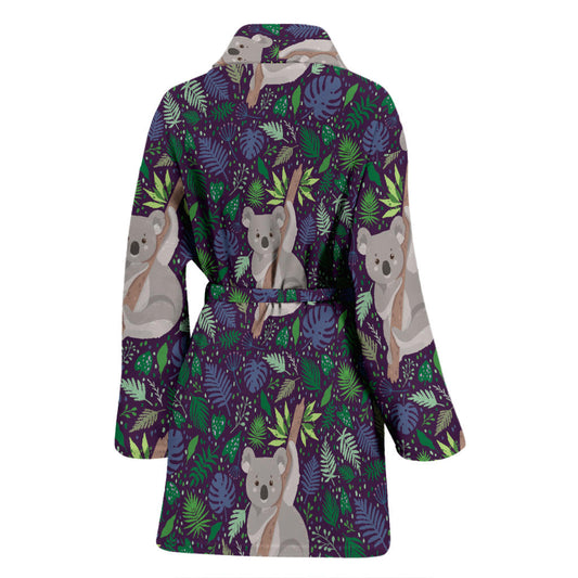 Koala Pattern Print Design 06 Women Bathrobe