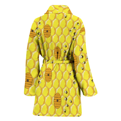 Honey Bee Print Design LKS303 Women Bathrobe