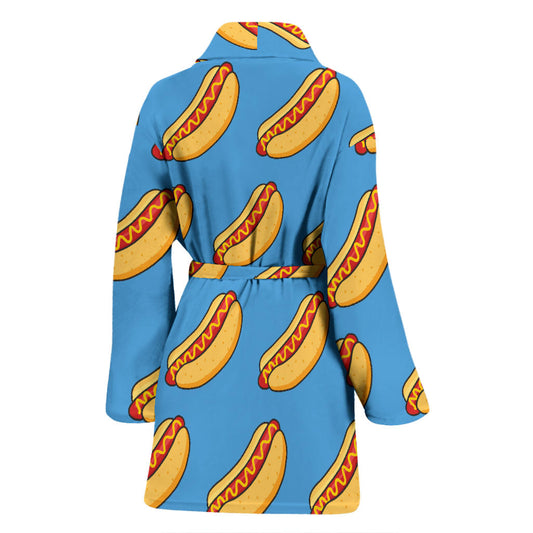 Hot Dog Pattern Print Design 02 Women Bathrobe