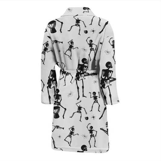 Skeleton Music Player Print Design LKS303 Men Bathrobe
