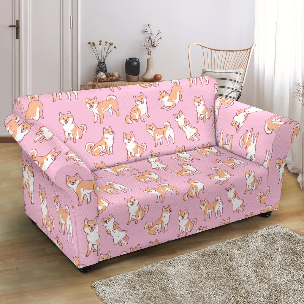 Shiba Inu Print Design LKS303 Loveseat Couch Slipcover