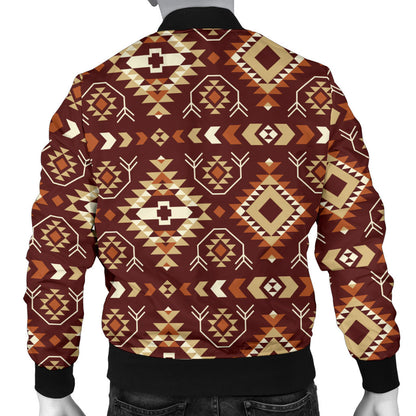 Navajo Native Color Print Pattern Men Bomber Jacket