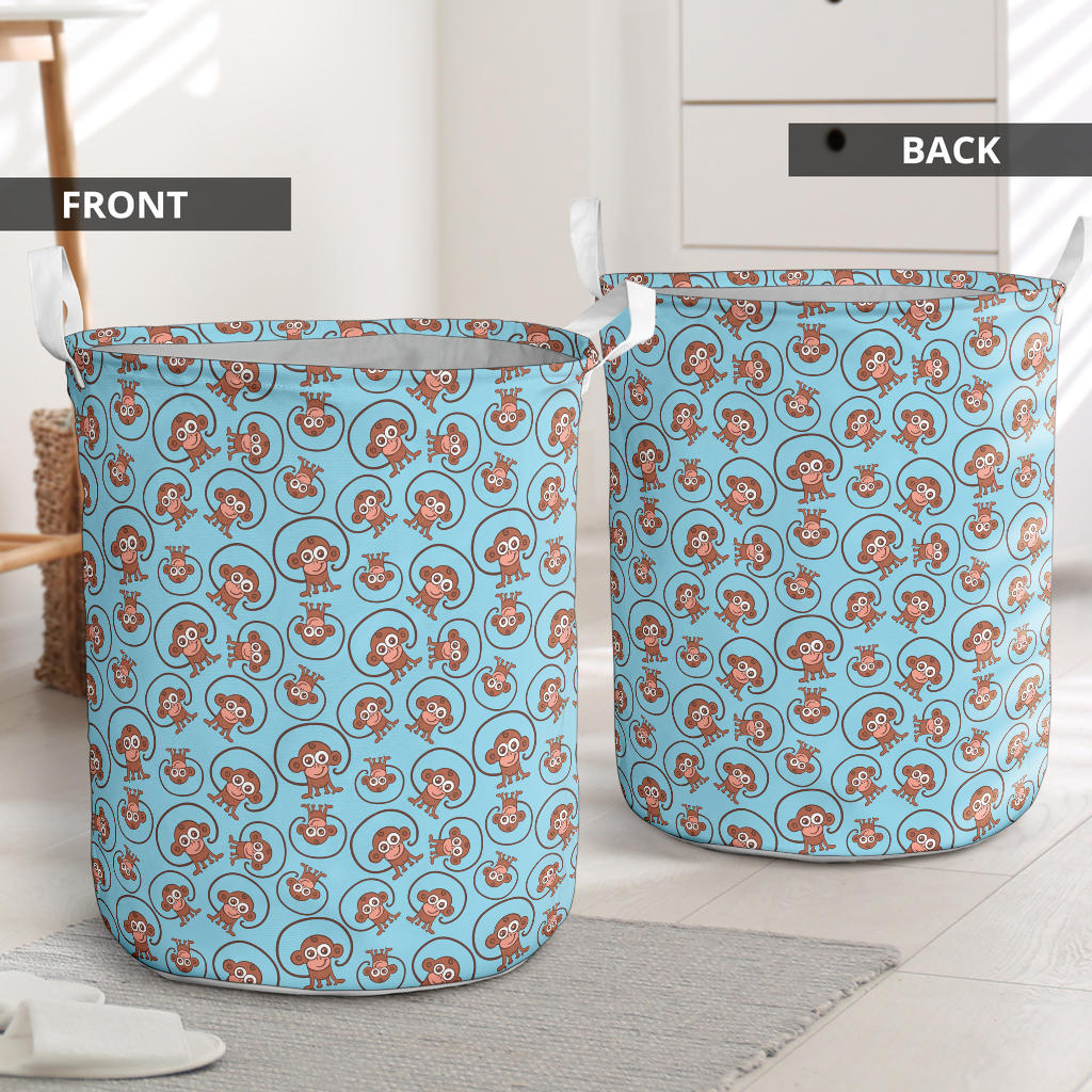 Monkey Cute Design Themed Print Laundry Basket