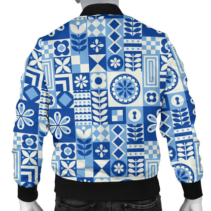 Swedish Print Pattern Men Bomber Jacket