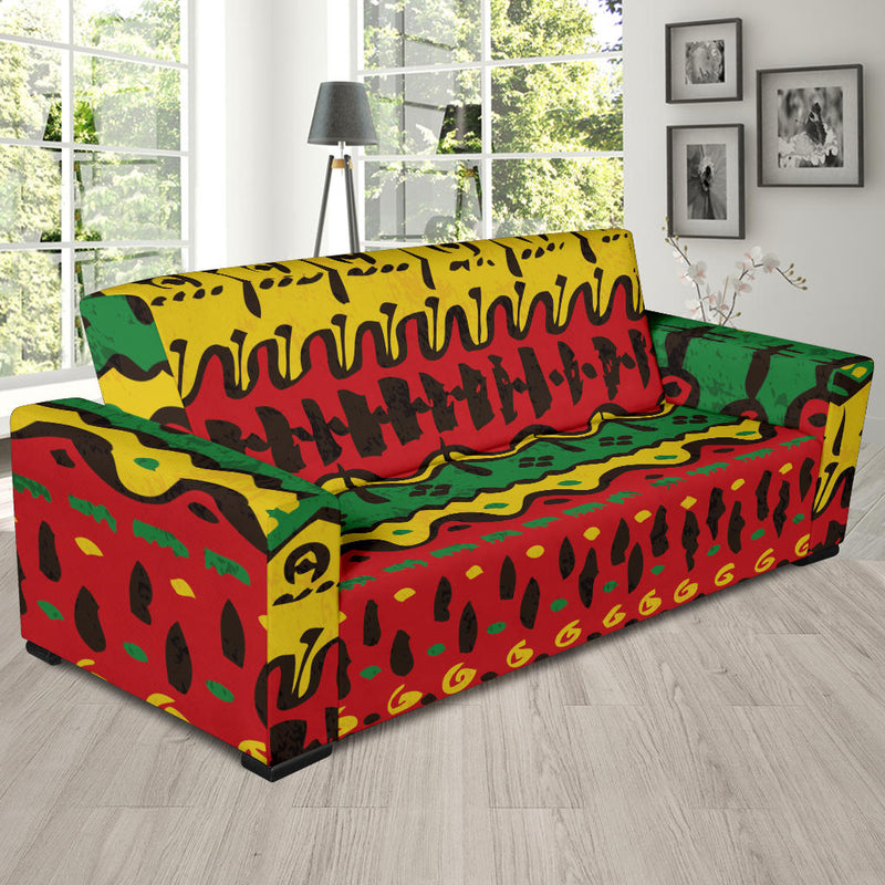 Rasta Pattern Print Design A01 Sofa Slipcover