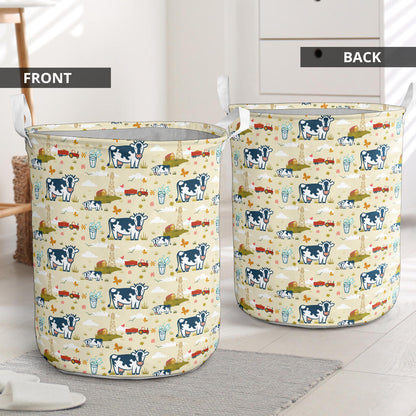 Cow Farm Design Print Laundry Basket