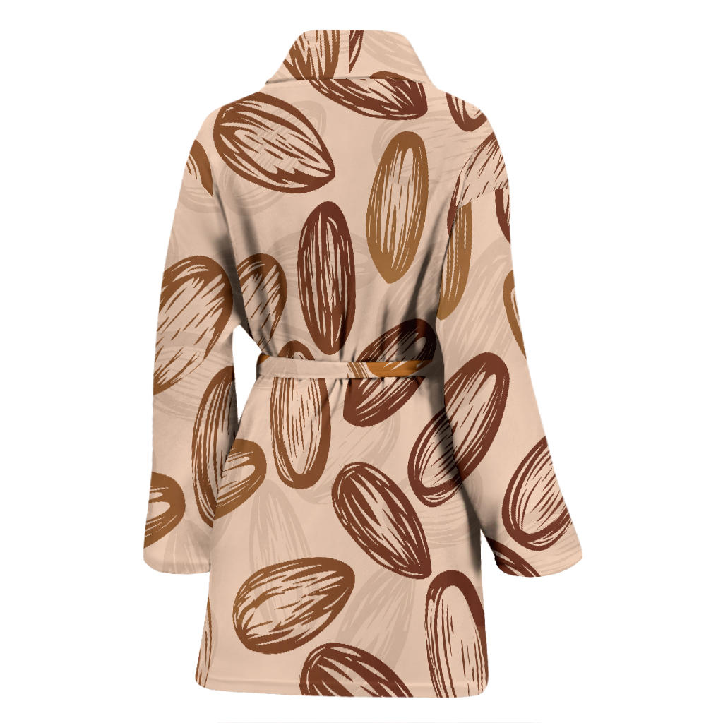 Almond Pattern Print Design 02 Women Bathrobe
