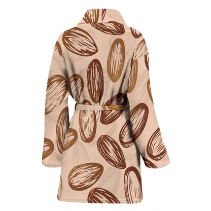 Almond Pattern Print Design 02 Women Bathrobe