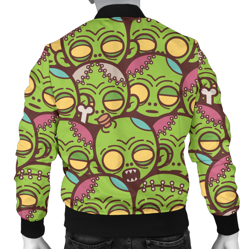 Zombie Head Design Pattern Print Men Bomber Jacket