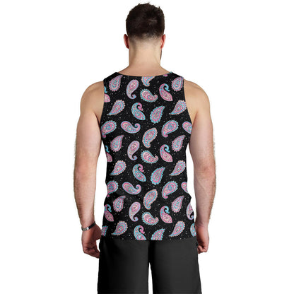 Paisley Pink Design Mandala Print Men Tank Top
