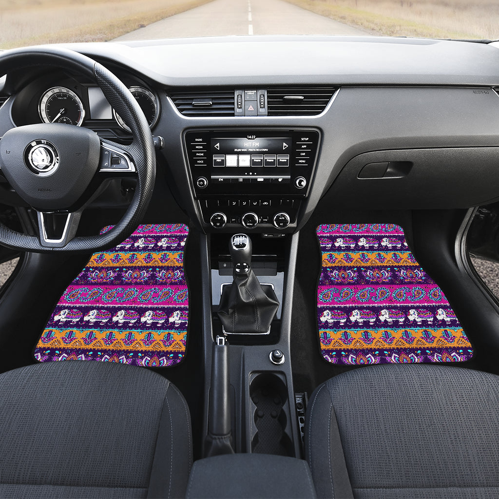 Boho Indian Style Pattern Car Floor Mats Front Back