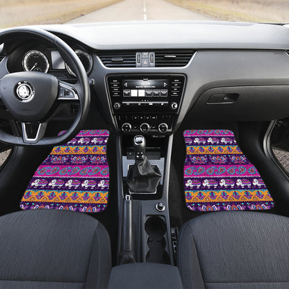 Boho Indian Style Pattern Car Floor Mats Front Back