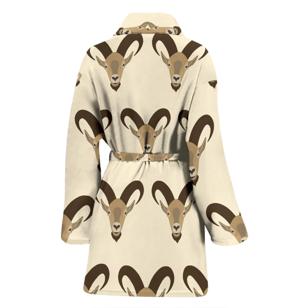 Goat Pattern Print Design 01 Women Bathrobe