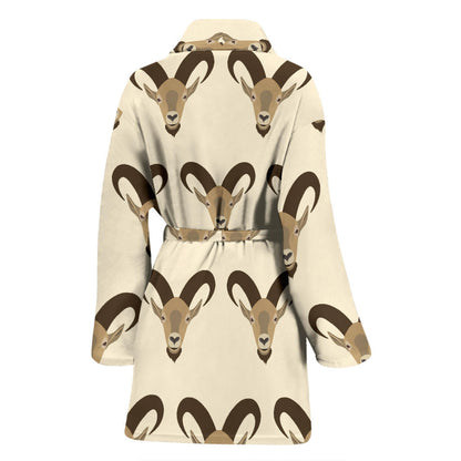 Goat Pattern Print Design 01 Women Bathrobe