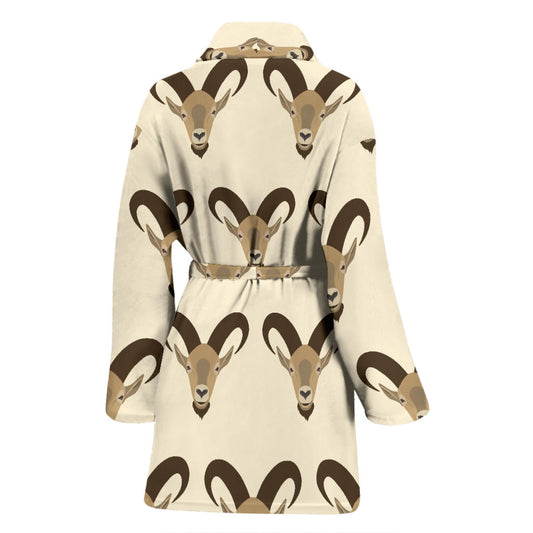 Goat Pattern Print Design 01 Women Bathrobe