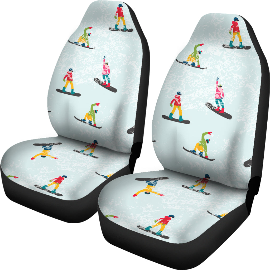 Snowboard Print Design LKS304 Car Seat Covers