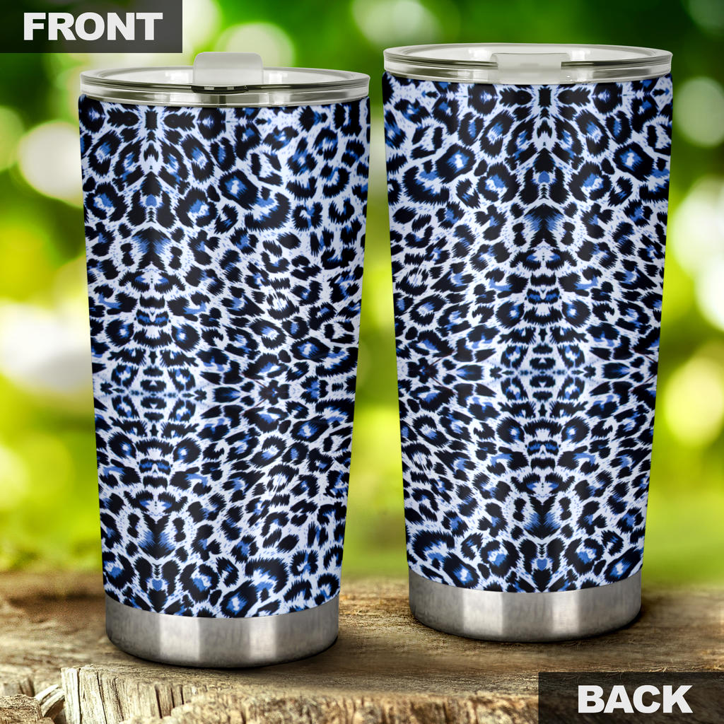 Leopard Blue Skin Print Tumbler