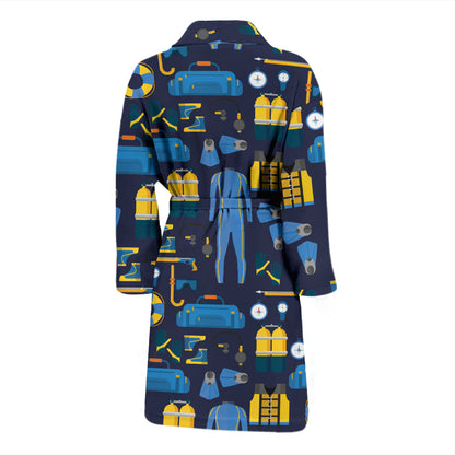 Scuba Equipment Print Design LKS305 Men Bathrobe