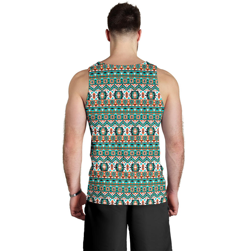 Indian Navajo Ethnic Themed Design Print Men Tank Top