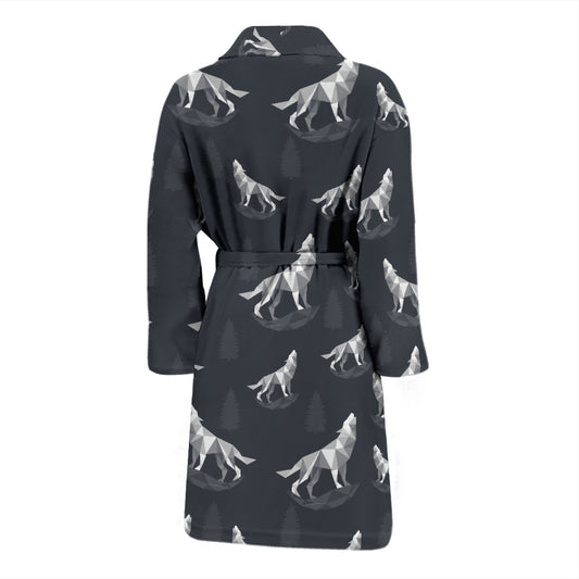 Wolf Print Design LKS303 Men Bathrobe