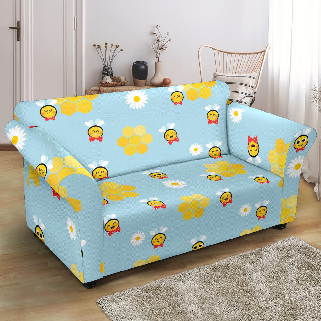 Bee Cute Print Design LKS304 Loveseat Couch Slipcover
