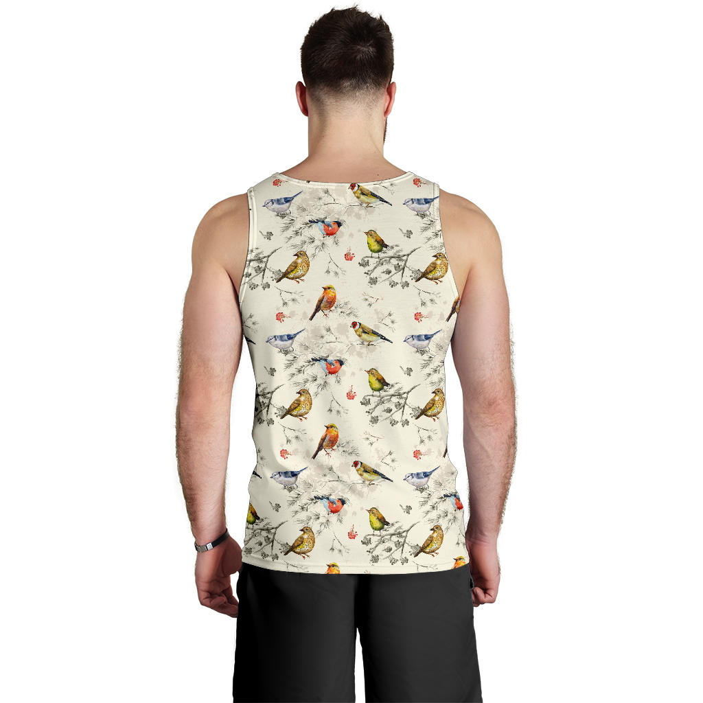 Bird Watercolor Design Pattern Men Tank Top