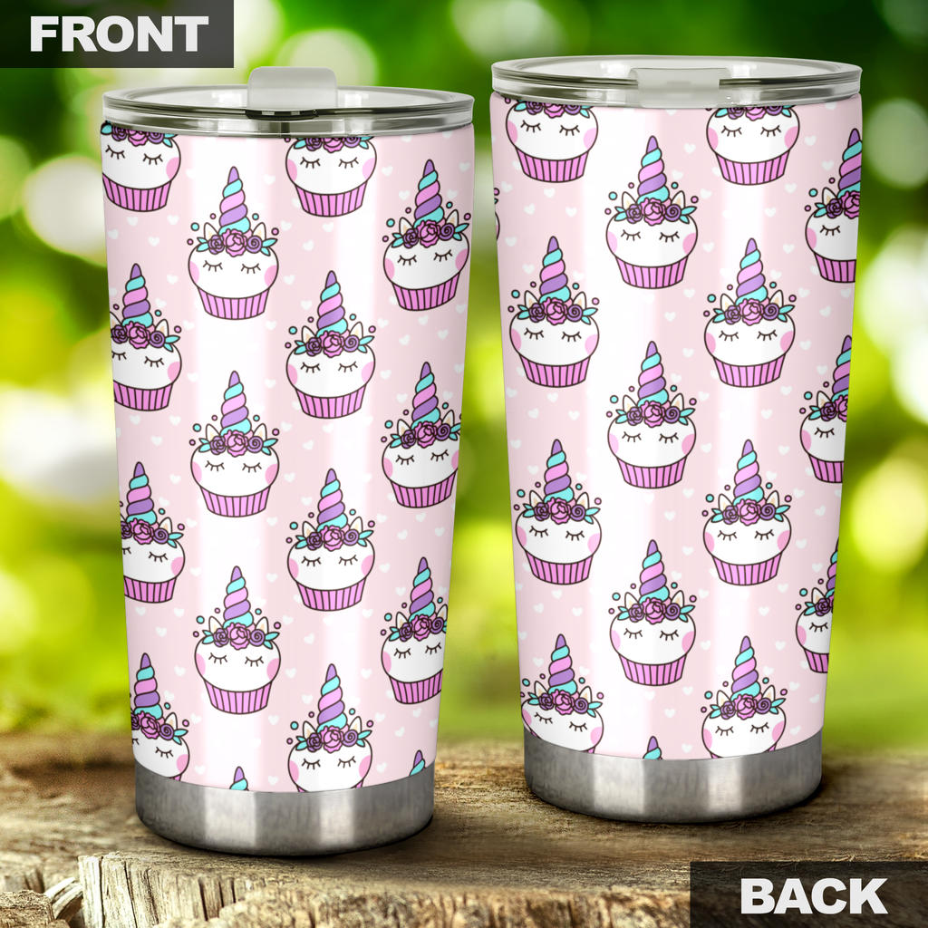 Cupcakes Unicorn Print Pattern Tumbler