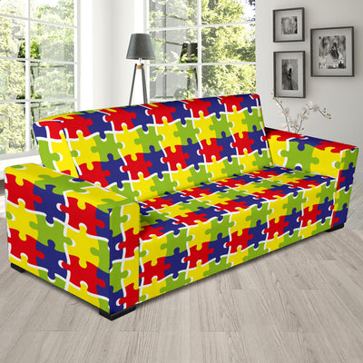 Autism Awareness Pattern Print Design 03 Sofa Slipcover