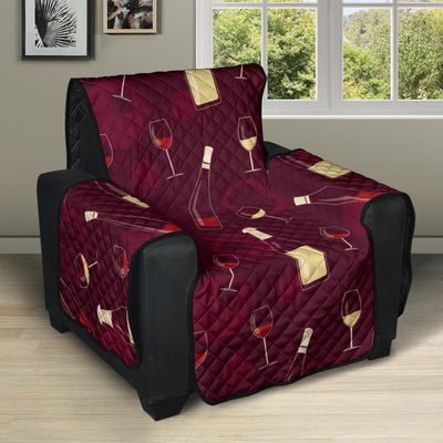 Wine Themed Pattern Print Recliner Cover Protector