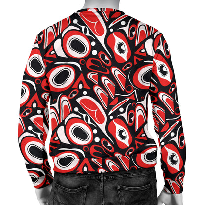 Totem Pole Texture Design Men Long Sleeve Sweatshirt