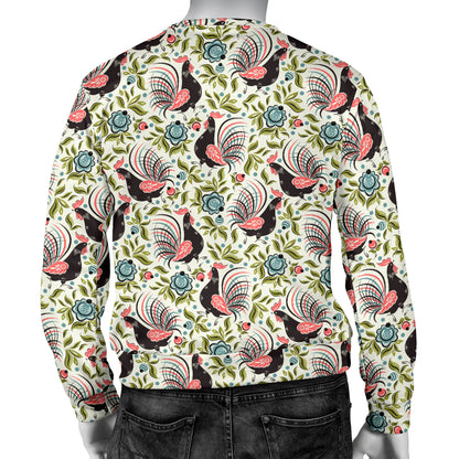 Rooster Print Design Men Long Sleeve Sweatshirt