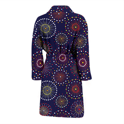Firework Flower Style Print Design LKS302 Men Bathrobe