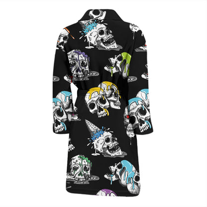 Skull Print Design LKS3013 Men Bathrobe