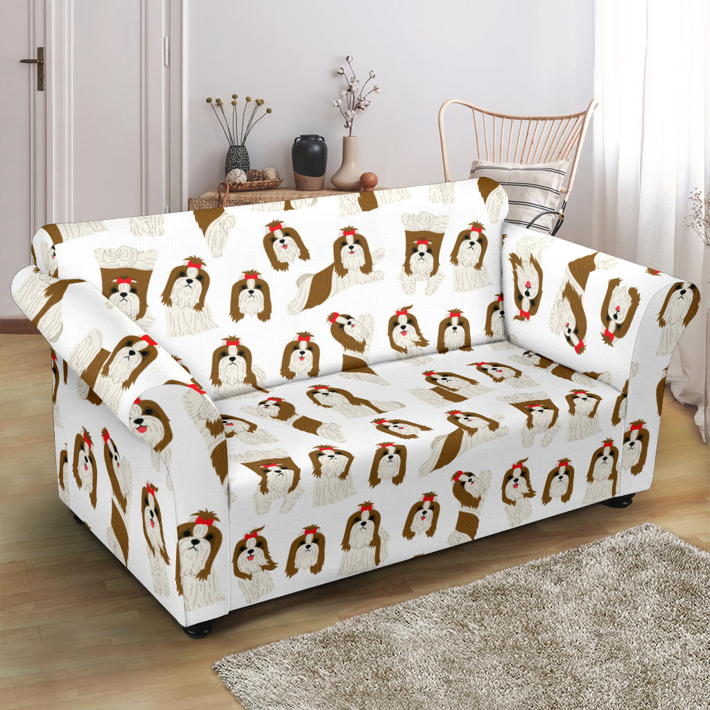 Shih Tzu Print Design LKS302 Loveseat Couch Slipcover