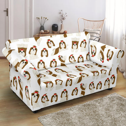 Shih Tzu Print Design LKS302 Loveseat Couch Slipcover