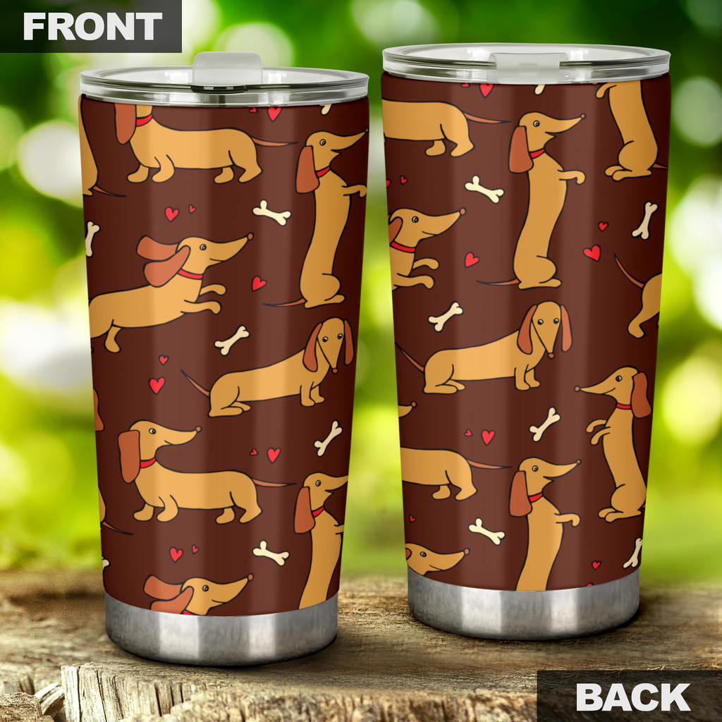 Dachshund Happy Print Pattern Tumbler