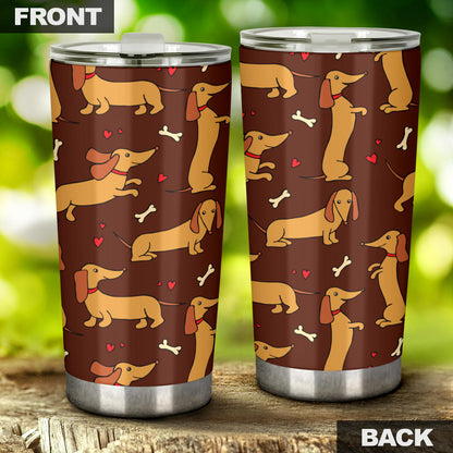 Dachshund Happy Print Pattern Tumbler