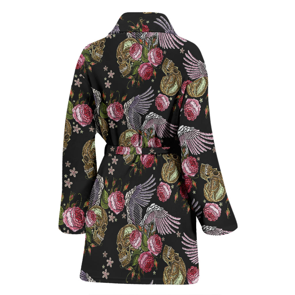 Angel Wings Pattern Print Design 06 Women Bathrobe