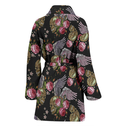 Angel Wings Pattern Print Design 06 Women Bathrobe