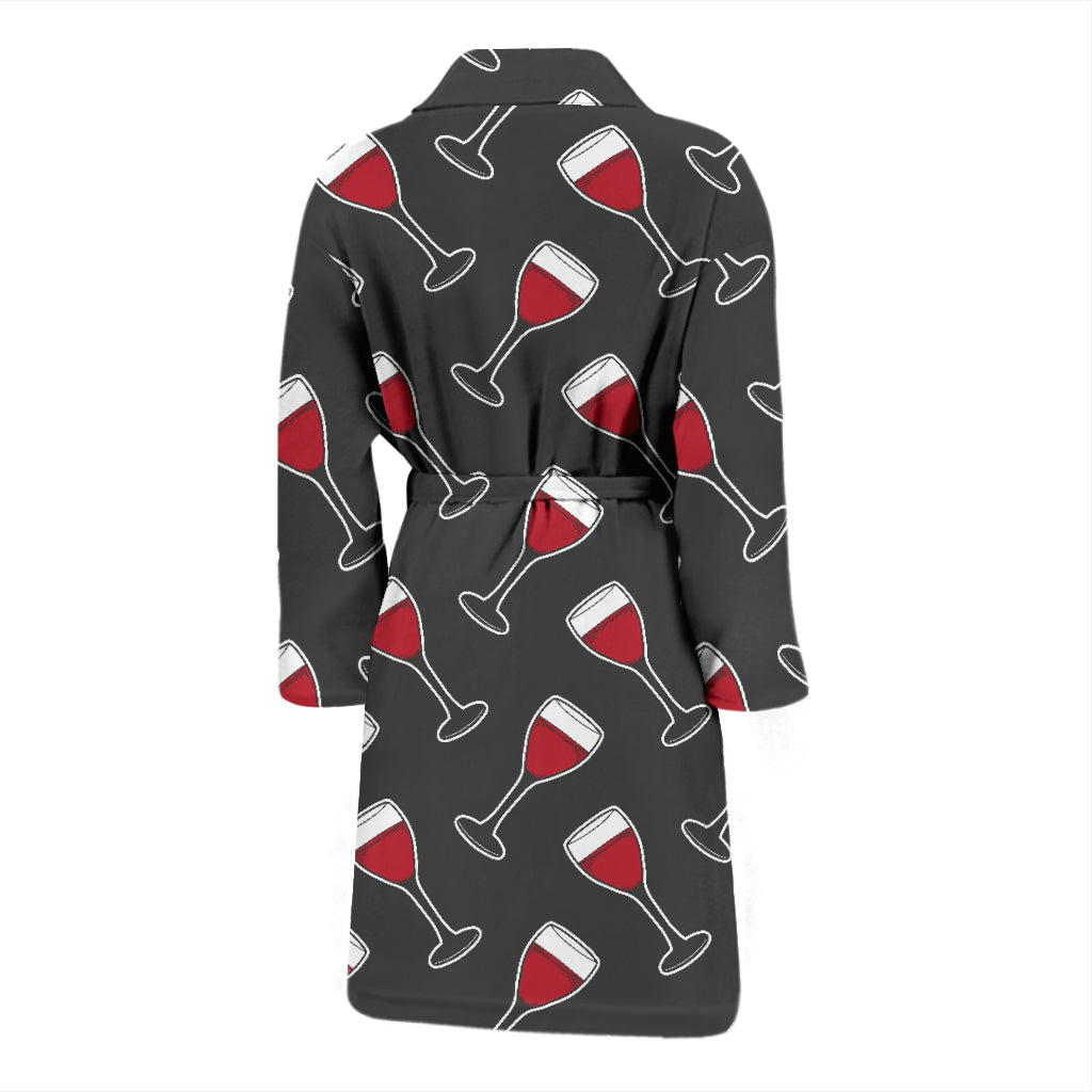 Wine Print Design LKS308 Men Bathrobe