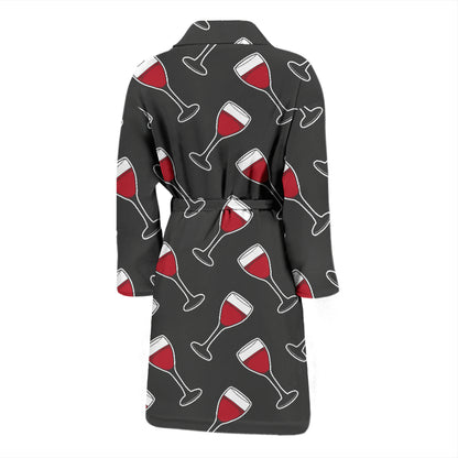 Wine Print Design LKS308 Men Bathrobe