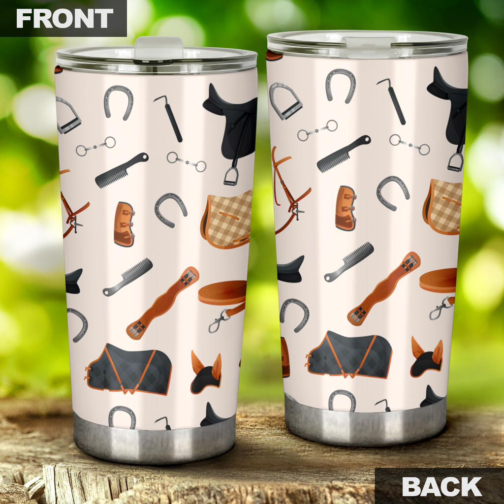 Equestrian Equipment Print Pattern Tumbler