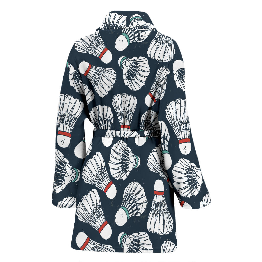 Badminton Ball Pattern Print Design 01 Women Bathrobe