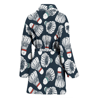 Badminton Ball Pattern Print Design 01 Women Bathrobe