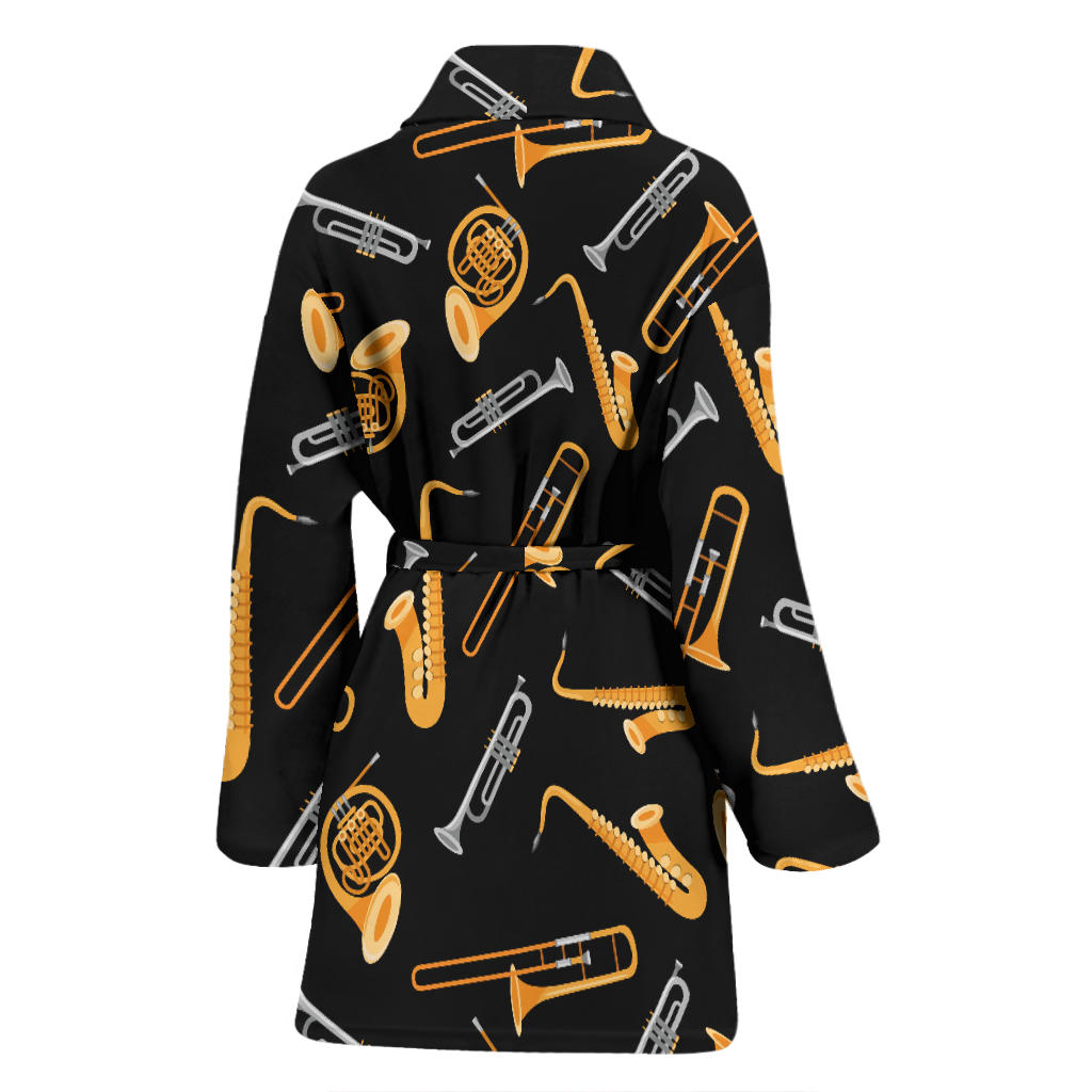 Jazz Pattern Print Design 01 Women Bathrobe