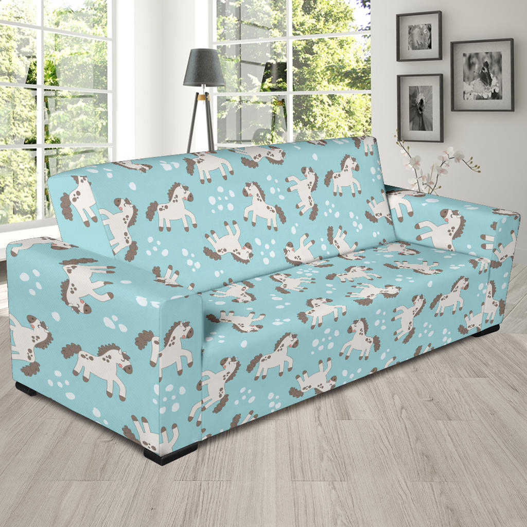 Horse Cute Print Design LKS306 Sofa Slipcover