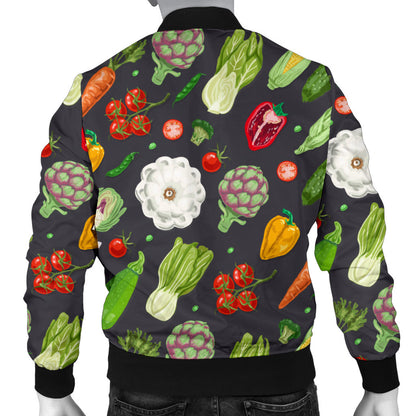 Vegan Pattern Themed Design Print Men Bomber Jacket