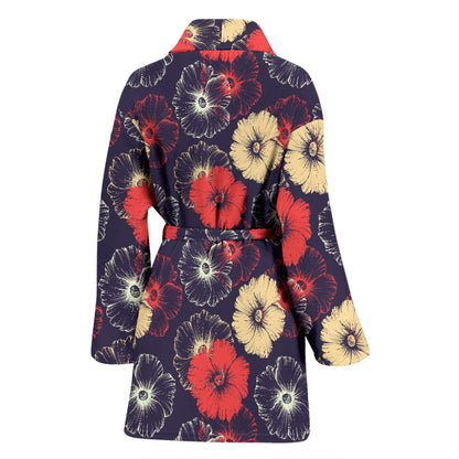 Tropical Flower Print Design LKS302 Women Bathrobe