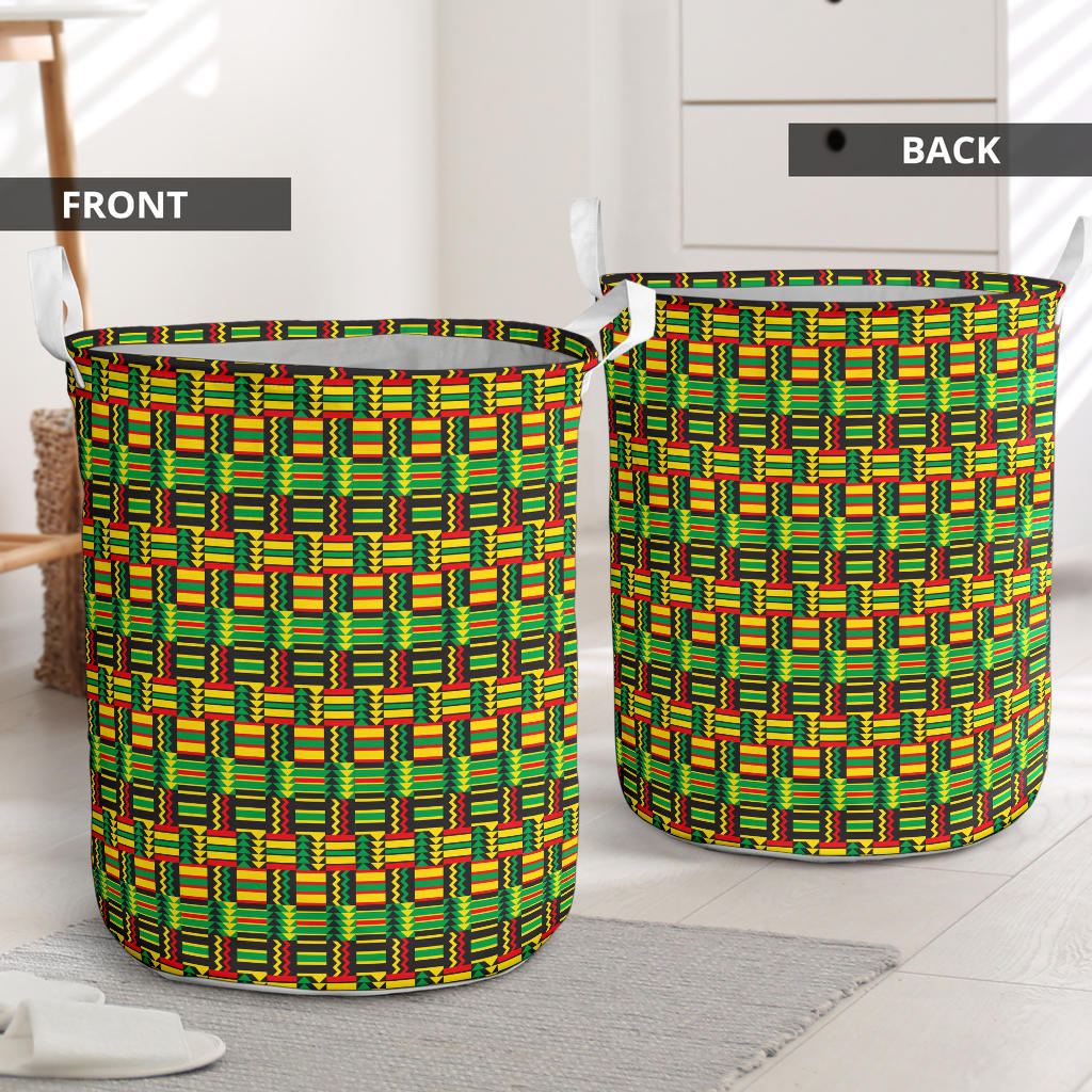 African Zip Zag Print Pattern Laundry Basket